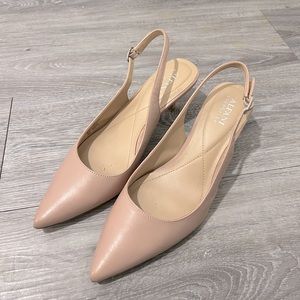 Alfani kitten heels sling back nude pink size 8 soft leather